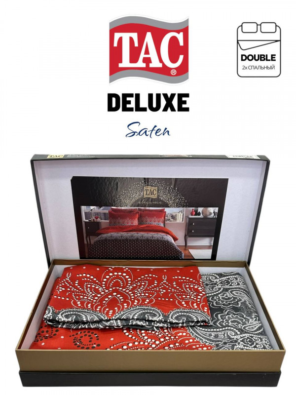 Tac Medea siyah Deluxe saten | Постельное белье сатин делюкс